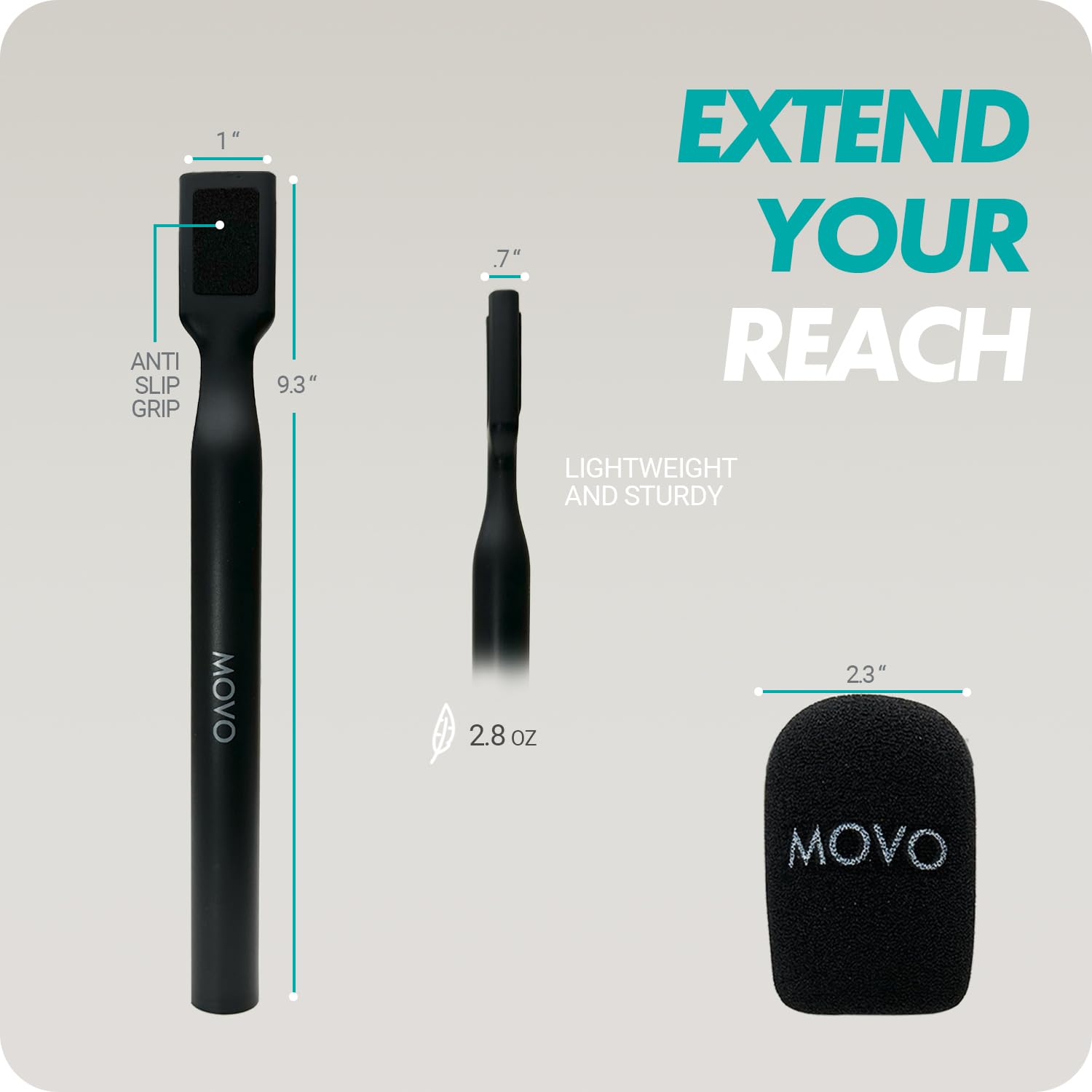 Movo WMX-HM Wireless Interview Microphone Adapter w/Mic Flag - Compatible with DJI Mic, Rode Wireless GO, Hollyland Lark, and Mo